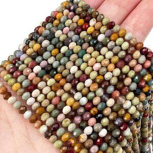 4mm Faceted Rondelle Alishan Agate Beads
